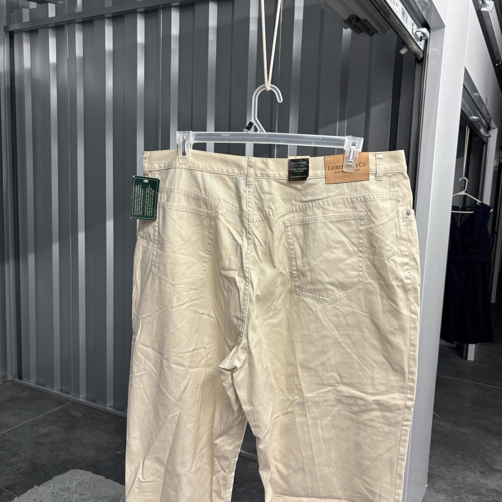NWT Lauren Ralph Lauren Hyannis Highlight Women's Cream Sand Dune Capris 20W - Picture 9 of 16